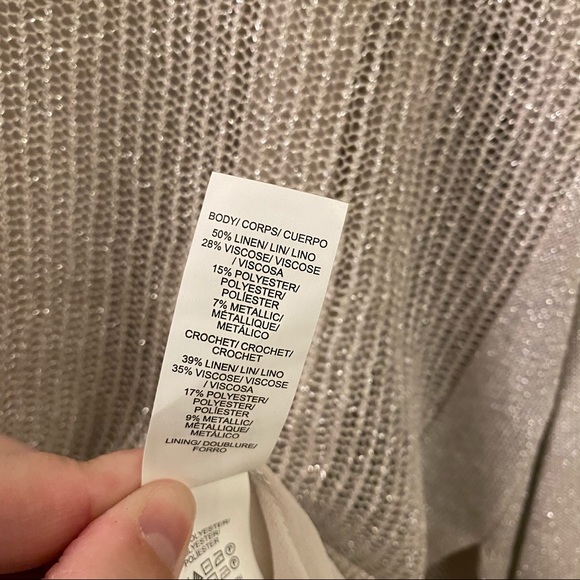 LUCKY BRAND Metallic Mixed Media Overlay Sweater - Picture 8 of 10